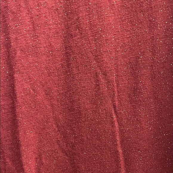 Sonoma Goods for Life Maroon with Sparkles V-Neck Long Sleeve Tee XLarge - Picture 3 of 4